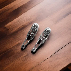 Skeleton Dangle Earrings – Silver Gothic Style