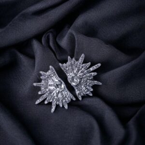 Silver Starburst Stud Earrings – Statement Shine
