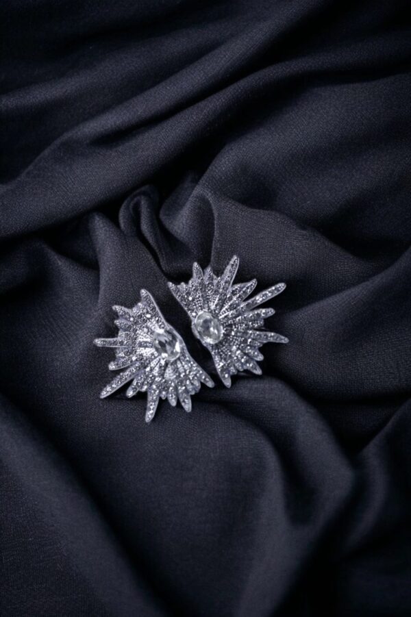Silver Starburst Stud Earrings – Statement Shine