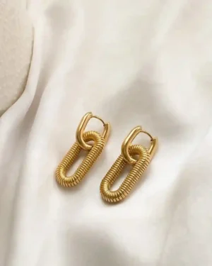 Elegant golden earrings for women minimalist design