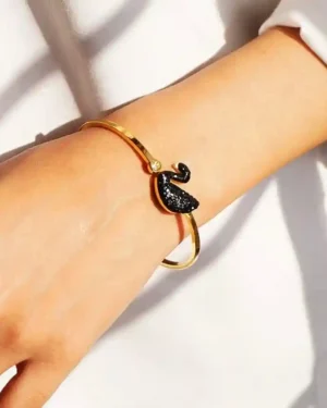 Design for gold bracelet featuring a collection of elegant gold bracelets